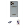 MARSİLYAN™- iPhone 12 Pro Max Kılıf Kozmos Minimal Prime - Siyah Joko 5D Cam + Renkli Kamera Lens Koruma Cam - MI