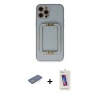 MARSİLYAN™- iPhone 12 Pro Max Kılıf Kozmos Minimal Prime - Siyah Joko 5D Cam + Renkli Kamera Lens Koruma Cam - YL
