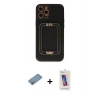MARSİLYAN™- iPhone 12 Pro Max Kılıf Kozmos Minimal Prime - Siyah Joko 5D Cam + Shine Kamera Lens Koruma Cam - GS