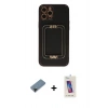 MARSİLYAN™- iPhone 12 Pro Max Kılıf Kozmos Minimal Prime - Siyah Joko 5D Cam + Shine Kamera Lens Koruma Cam - SH