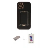 MARSİLYAN™- iPhone 12 Pro Max Kılıf Kozmos Minimal Prime - Siyah Joko 5D Cam + Shine Kamera Lens Koruma Cam - SABE