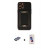 MARSİLYAN™- iPhone 12 Pro Max Kılıf Kozmos Minimal Prime - Siyah Joko 5D Cam + Renkli Kamera Lens Koruma Cam - TU