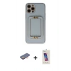 MARSİLYAN™- iPhone 12 Pro Max Kılıf Kozmos Minimal Prime - Siyah Joko 5D Cam + Renkli Kamera Lens Koruma Cam - TU