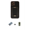 MARSİLYAN™- iPhone 12 Pro Max Kılıf Kozmos Minimal Prime - Siyah Joko Magic 5D Hayalet Cam + Metal Kamera Lens Koruma Cam - KI