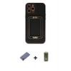 MARSİLYAN™- iPhone 12 Pro Max Kılıf Kozmos Minimal Prime - Siyah Joko Magic 5D Hayalet Cam + Metal Kamera Lens Koruma Cam - GD