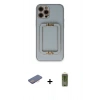 MARSİLYAN™- iPhone 12 Pro Max Kılıf Kozmos Minimal Prime - Siyah Joko Magic 5D Hayalet Cam + Renkli Kamera Lens Koruma Cam - PE