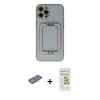 MARSİLYAN™- iPhone 12 Pro Max Kılıf Kozmos Minimal Prime - Siyah Mat Seramik Nano Ekran Koruyucu + Renkli Kamera Lens Koruma Cam - PE