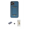 MARSİLYAN™- iPhone 12 Pro Max Kılıf Kozmos Minimal Prime - Siyah Mat Seramik Nano Ekran Koruyucu + Renkli Kamera Lens Koruma Cam - PE