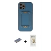 MARSİLYAN™- iPhone 12 Pro Max Kılıf Kozmos Minimal Prime - Siyah Mat Seramik Nano Ekran Koruyucu + Sarı Renkli Kamera Lens Koruma Cam