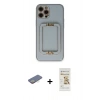 MARSİLYAN™- iPhone 12 Pro Max Kılıf Kozmos Minimal Prime - Siyah Mat Seramik Nano Ekran Koruyucu + Sarı Renkli Kamera Lens Koruma Cam