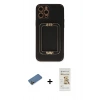 MARSİLYAN™- iPhone 12 Pro Max Kılıf Kozmos Minimal Prime - Siyah Mat Seramik Nano Ekran Koruyucu + Shine Kamera Lens Koruma Cam - GD