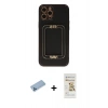 MARSİLYAN™- iPhone 12 Pro Max Kılıf Kozmos Minimal Prime - Siyah Mat Seramik Nano Ekran Koruyucu + Shine Kamera Lens Koruma Cam - MI