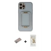 MARSİLYAN™- iPhone 12 Pro Max Kılıf Kozmos Minimal Prime - Siyah Mat Seramik Nano Ekran Koruyucu + Shine Kamera Lens Koruma Cam - SABE