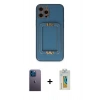 MARSİLYAN™- iPhone 12 Pro Max Kılıf Kozmos Minimal Prime - Siyah Polymer Nano Ekran Koruyucu + Neon Fosforlu Kamera Lens - MI