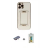 MARSİLYAN™- iPhone 12 Pro Max Kılıf Kozmos Minimal Prime - Siyah Polymer Nano Ekran Koruyucu + Renkli Kamera Lens Koruma Cam - TU