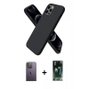 MARSİLYAN™- iPhone 12 Pro Max Kılıf Kozmos Yansıma Özel Seri - Şeffaf 360 Full Body Arka Koruyucu + Neon Fosforlu Kamera Lens - BZ
