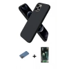 MARSİLYAN™- iPhone 12 Pro Max Kılıf Kozmos Yansıma Özel Seri - Şeffaf 360 Full Body Arka Koruyucu + Gold Shine Kamera Lens Koruma Cam