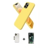 MARSİLYAN™- iPhone 12 Pro Max Kılıf Kozmos Yansıma Özel Seri - Şeffaf 360 Full Body Arka Koruyucu + Shine Kamera Lens - GD