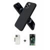 MARSİLYAN™- iPhone 12 Pro Max Kılıf Kozmos Yansıma Özel Seri - Şeffaf 360 Full Body Arka Koruyucu + Shine Kamera Lens - GD