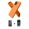 MARSİLYAN™- iPhone 12 Pro Max Kılıf Kozmos Yansıma Özel Seri - Şeffaf 360 Full Body Arka Koruyucu + Yeşil Neon Fosforlu Kamera Lens