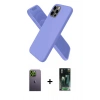 MARSİLYAN™- iPhone 12 Pro Max Kılıf Kozmos Yansıma Özel Seri - Şeffaf 360 Full Body Arka Koruyucu + Yeşil Neon Fosforlu Kamera Lens