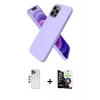 MARSİLYAN™- iPhone 12 Pro Max Kılıf Kozmos Yansıma Özel Seri - Şeffaf Temperli Cam Ekran Koruyucu + Lacivert Shine Kamera Lens