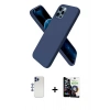 MARSİLYAN™- iPhone 12 Pro Max Kılıf Kozmos Yansıma Özel Seri - Şeffaf Temperli Cam Ekran Koruyucu + Lacivert Shine Kamera Lens