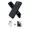 MARSİLYAN™- iPhone 12 Pro Max Kılıf Kozmos Yansıma Özel Seri - Şeffaf Temperli Cam Ekran Koruyucu + Lacivert Shine Kamera Lens