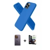 MARSİLYAN™- iPhone 12 Pro Max Kılıf Kozmos Yansıma Özel Seri - Şeffaf Temperli Cam Ekran Koruyucu + Neon Fosforlu Kamera Lens - SI