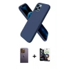 MARSİLYAN™- iPhone 12 Pro Max Kılıf Kozmos Yansıma Özel Seri - Şeffaf Temperli Cam Ekran Koruyucu + Neon Fosforlu Kamera Lens - SI