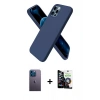 MARSİLYAN™- iPhone 12 Pro Max Kılıf Kozmos Yansıma Özel Seri - Şeffaf Temperli Cam Ekran Koruyucu + Neon Fosforlu Kamera Lens - MI
