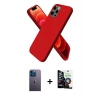 MARSİLYAN™- iPhone 12 Pro Max Kılıf Kozmos Yansıma Özel Seri - Şeffaf Temperli Cam Ekran Koruyucu + Neon Fosforlu Kamera Lens - MI