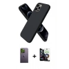 MARSİLYAN™- iPhone 12 Pro Max Kılıf Kozmos Yansıma Özel Seri - Şeffaf Temperli Cam Ekran Koruyucu + Neon Fosforlu Kamera Lens - YL