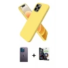 MARSİLYAN™- iPhone 12 Pro Max Kılıf Kozmos Yansıma Özel Seri - Şeffaf Temperli Cam Ekran Koruyucu + Neon Fosforlu Kamera Lens - MI