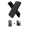 MARSİLYAN™- iPhone 12 Pro Max Kılıf Kozmos Yansıma Özel Seri - Şeffaf Temperli Cam Ekran Koruyucu + Neon Fosforlu Kamera Lens - BZ