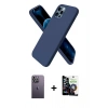 MARSİLYAN™- iPhone 12 Pro Max Kılıf Kozmos Yansıma Özel Seri - Şeffaf Temperli Cam Ekran Koruyucu + Neon Fosforlu Kamera Lens - BZ