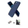 MARSİLYAN™- iPhone 12 Pro Max Kılıf Kozmos Yansıma Özel Seri - Şeffaf Temperli Cam Ekran Koruyucu + Sierra Blue Shine Kamera Lens Koruma Cam