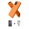 MARSİLYAN™- iPhone 12 Pro Max Kılıf Kozmos Yansıma Özel Seri - Şeffaf Uv Polymer Nano Ekran Koruyucu + Sarı Neon Fosforlu Kamera Lens