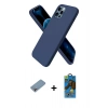 MARSİLYAN™- iPhone 12 Pro Max Kılıf Kozmos Yansıma Özel Seri - Siyah 18D Cam Ekran Koruyucu + Shine Kamera Lens Koruma Cam - GI