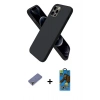 MARSİLYAN™- iPhone 12 Pro Max Kılıf Kozmos Yansıma Özel Seri - Siyah 18D Cam Ekran Koruyucu + Metal Kamera Lens Koruma Cam - GD