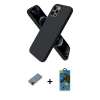 MARSİLYAN™- iPhone 12 Pro Max Kılıf Kozmos Yansıma Özel Seri - Siyah 18D Cam Ekran Koruyucu + Metal Kamera Lens Koruma Cam - KI