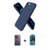 MARSİLYAN™- iPhone 12 Pro Max Kılıf Kozmos Yansıma Özel Seri - Siyah 18D Cam Ekran Koruyucu + Neon Fosforlu Kamera Lens - SI