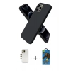 MARSİLYAN™- iPhone 12 Pro Max Kılıf Kozmos Yansıma Özel Seri - Siyah 18D Cam Ekran Koruyucu + Shine Kamera Lens - GD