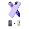 MARSİLYAN™- iPhone 12 Pro Max Kılıf Kozmos Yansıma Özel Seri - Siyah 20D Premium Cam Ekran Koruyucu + Neon Fosforlu Kamera Lens - MI
