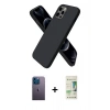 MARSİLYAN™- iPhone 12 Pro Max Kılıf Kozmos Yansıma Özel Seri - Siyah 20D Premium Cam Ekran Koruyucu + Neon Fosforlu Kamera Lens - MI