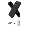 MARSİLYAN™- iPhone 12 Pro Max Kılıf Kozmos Yansıma Özel Seri - Siyah 20D Premium Cam Ekran Koruyucu + Renkli Kamera Lens Koruma Cam - PE