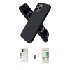 MARSİLYAN™- iPhone 12 Pro Max Kılıf Kozmos Yansıma Özel Seri - Siyah 20D Premium Cam Ekran Koruyucu + Shine Kamera Lens - GD