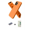 MARSİLYAN™- iPhone 12 Pro Max Kılıf Kozmos Yansıma Özel Seri - Siyah 20D Premium Cam Ekran Koruyucu + Turuncu Renkli Kamera Lens Koruma Cam