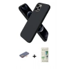 MARSİLYAN™- iPhone 12 Pro Max Kılıf Kozmos Yansıma Özel Seri - Siyah 20D Premium Cam Ekran Koruyucu + Turuncu Renkli Kamera Lens Koruma Cam