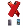 MARSİLYAN™- iPhone 12 Pro Max Kılıf Kozmos Yansıma Özel Seri - Siyah 34D Izgaralı Cam + Neon Fosforlu Kamera Lens - BZ